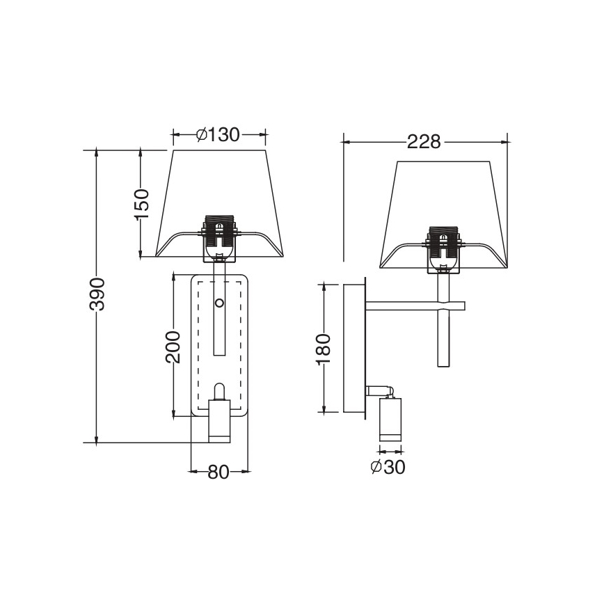 Zuma Line - Lampada da parete a LED 1xE27/40W/230V + LED/2,5W ottone/bianco