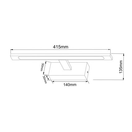 Zuma Line - Illuminazione a LED per specchi da bagno LED/12W/230V 41 cm IP44 nero