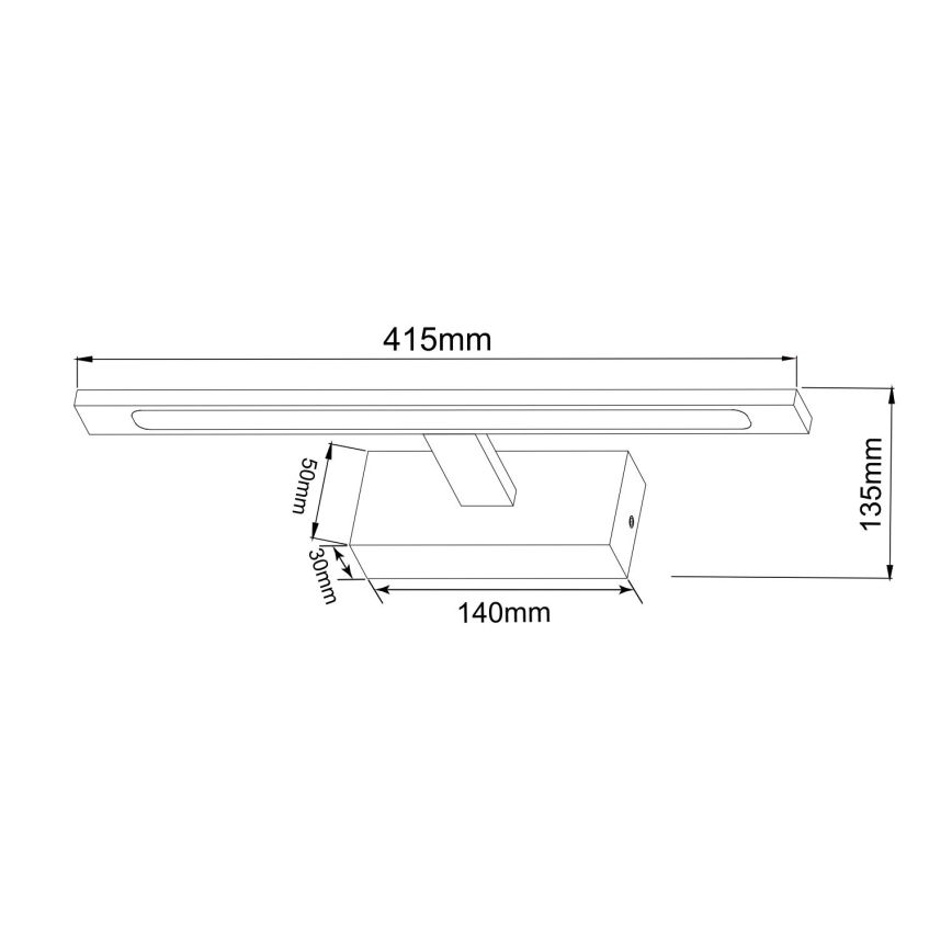 Zuma Line - Illuminazione a LED per specchi da bagno LED/12W/230V 41 cm IP44 nero