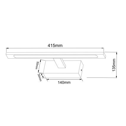 Zuma Line - Illuminazione a LED per specchi da bagno LED/12W/230V 41 cm IP44 oro
