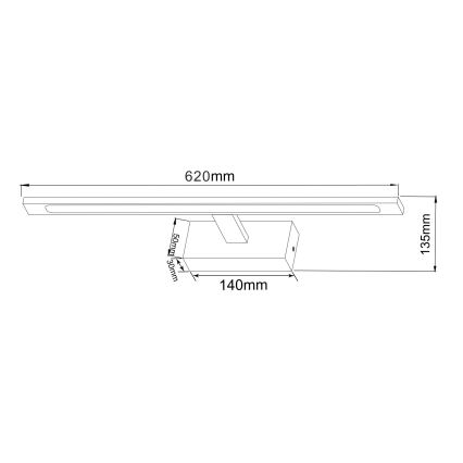 Zuma Line - Illuminazione a LED per specchi da bagno LED/20W/230V 62 cm IP44 cromo lucido