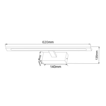Zuma Line - Illuminazione a LED per specchi da bagno LED/20W/230V 62 cm IP44 oro